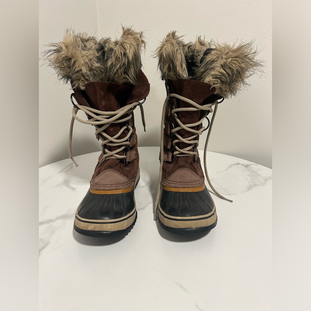 SOREL Caribou Waterproof Rubber & Suede Winter Boot with Faux Fur